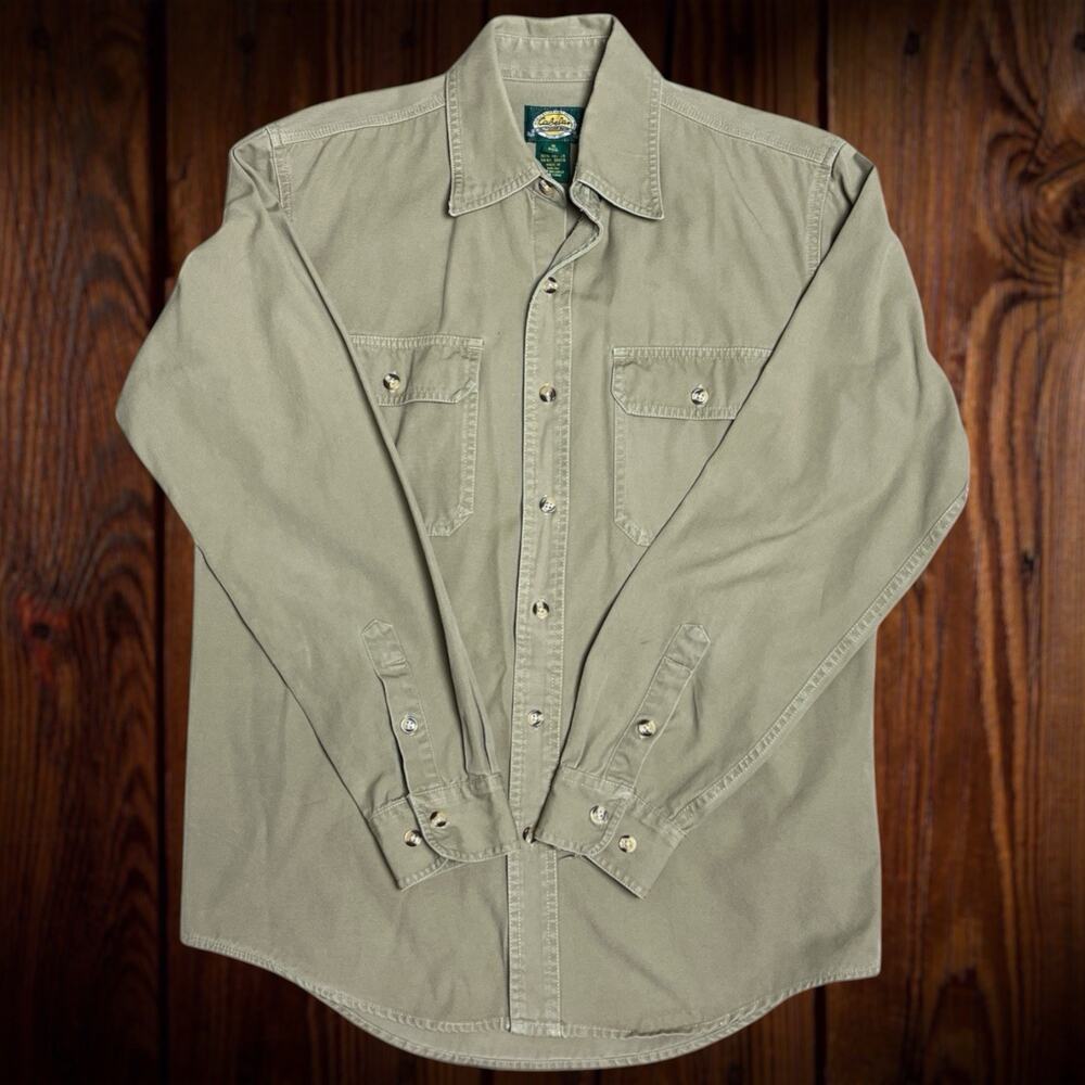 Cabela's Outdoor Gear Tan Khaki Classic Button-Up Gorpcore Long Sleeve Shirt M
